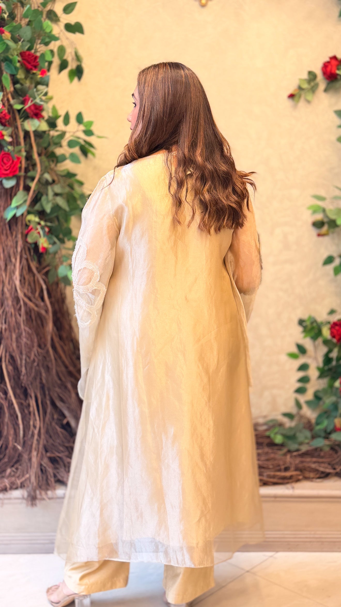 Gold Petal Tissue kaftan set