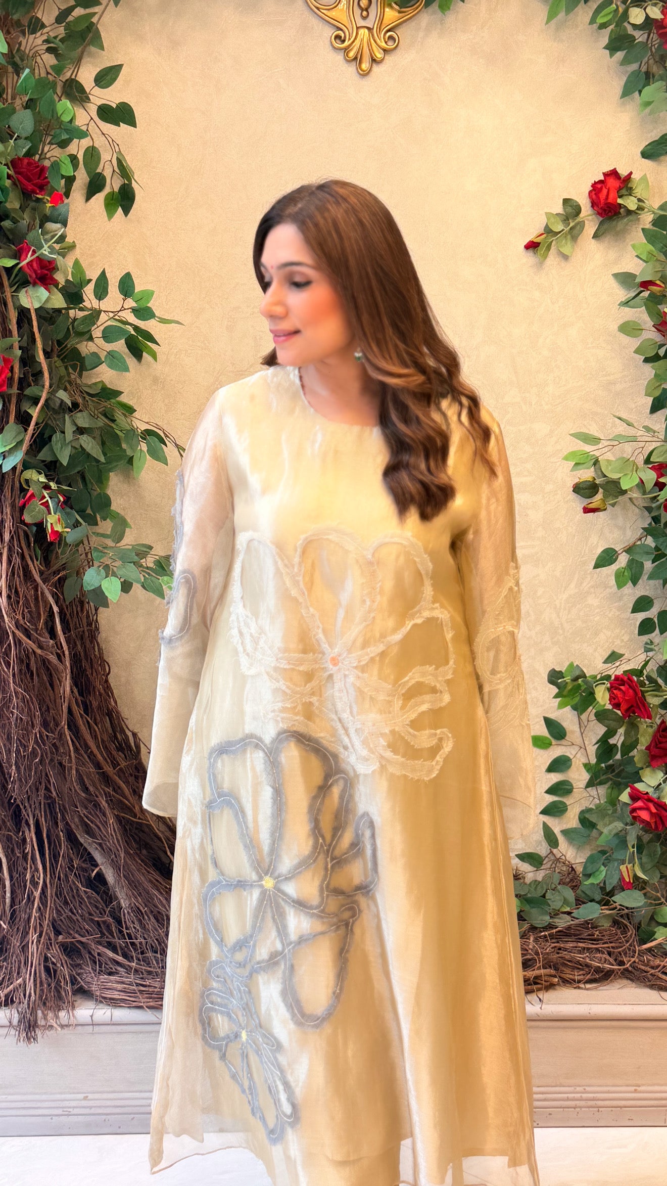 Gold Petal Tissue kaftan set