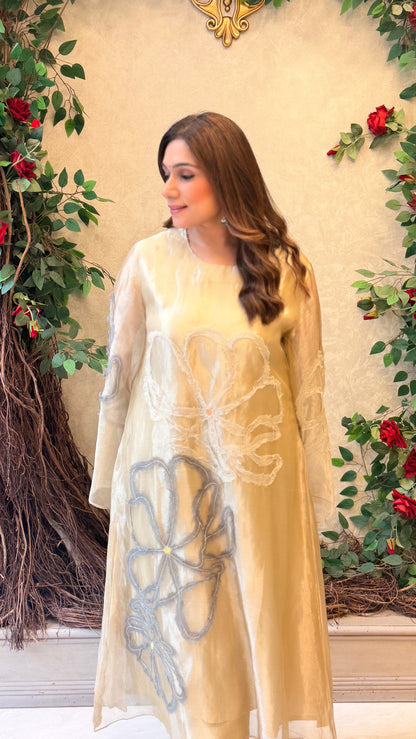 Gold Petal Tissue kaftan set