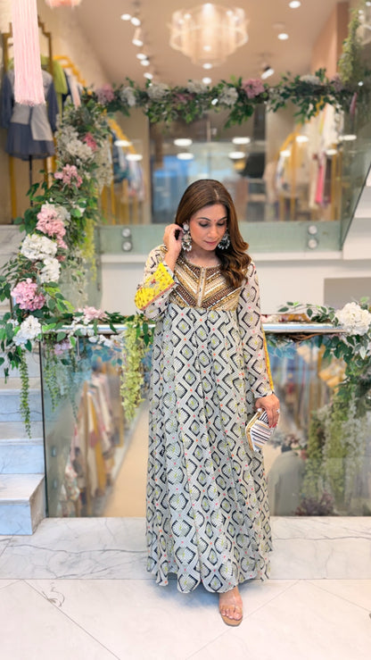 Noor Geometrical Anarkali Set