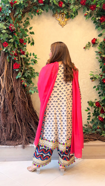 Ivory Mirror Embroidery Suit