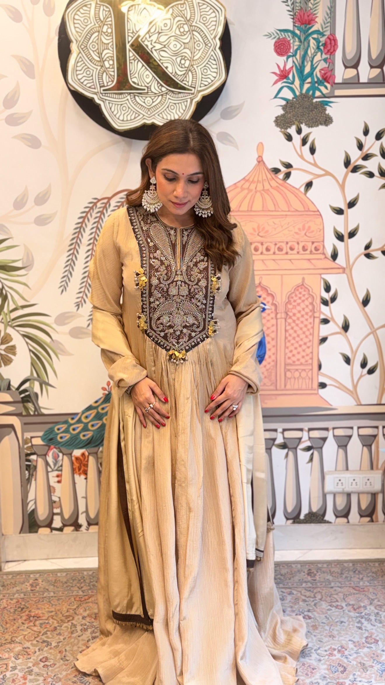 Gold Anarkali Set