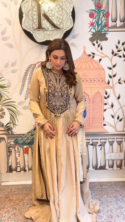 Gold Anarkali Set