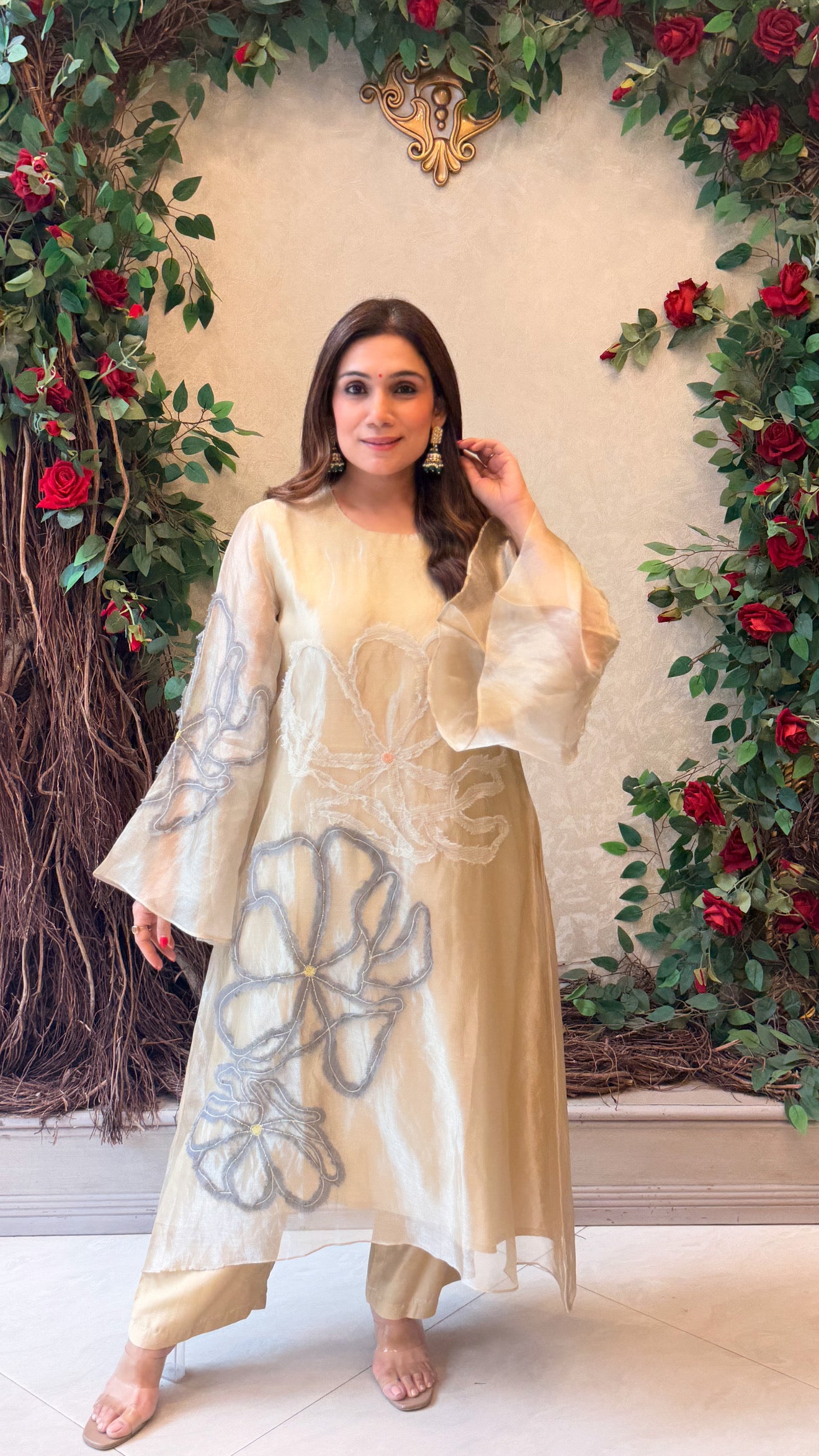 Gold Petal Tissue kaftan set