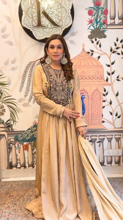 Gold Anarkali Set