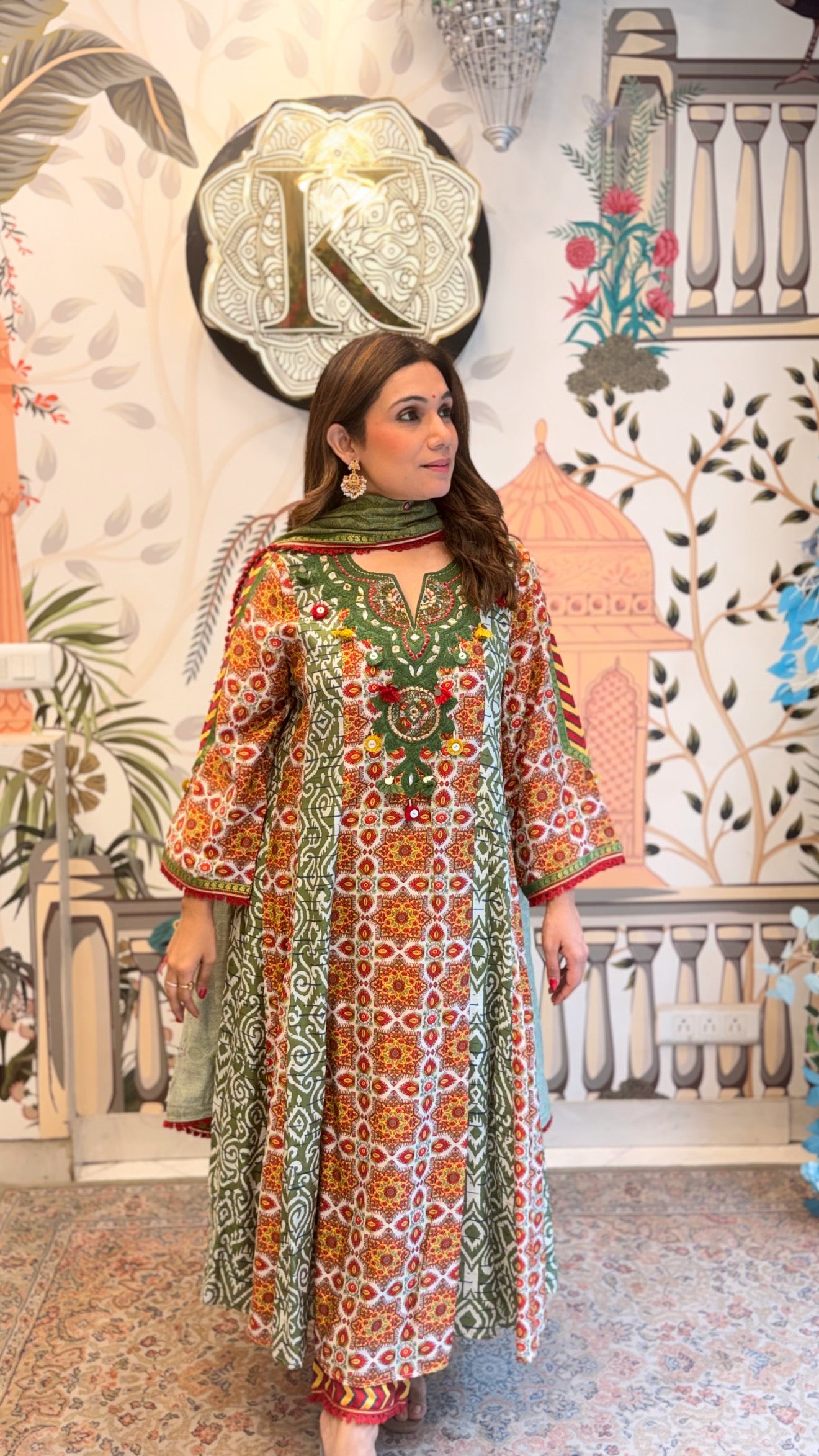 Verde Bloom Printed Suit