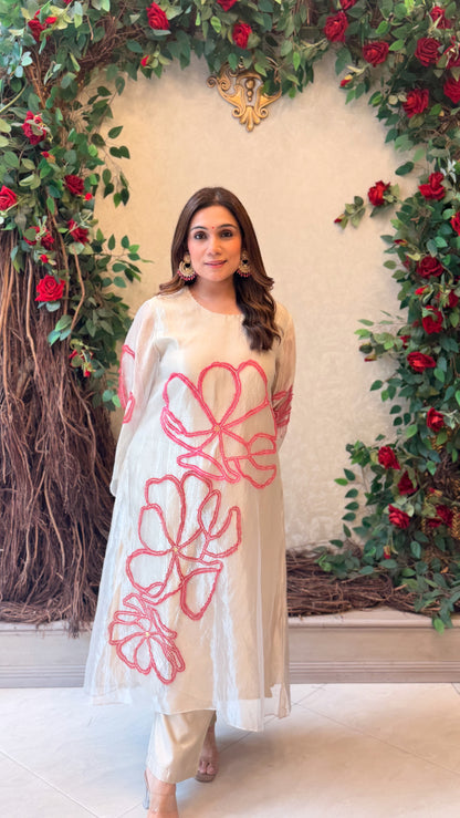 Ivory Petal Tissue kaftan set