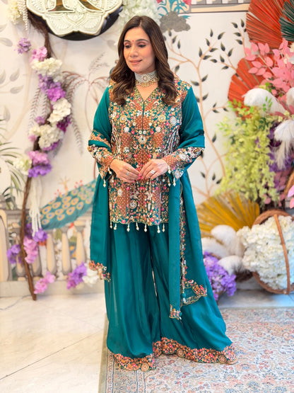 Meher Emerald Sharara Set