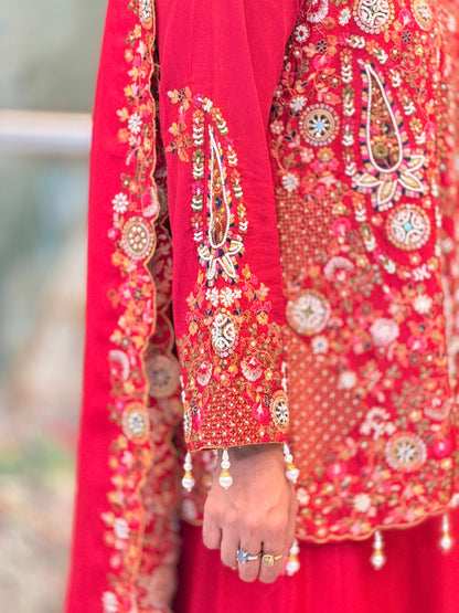 Meher Ruby Sharara Set