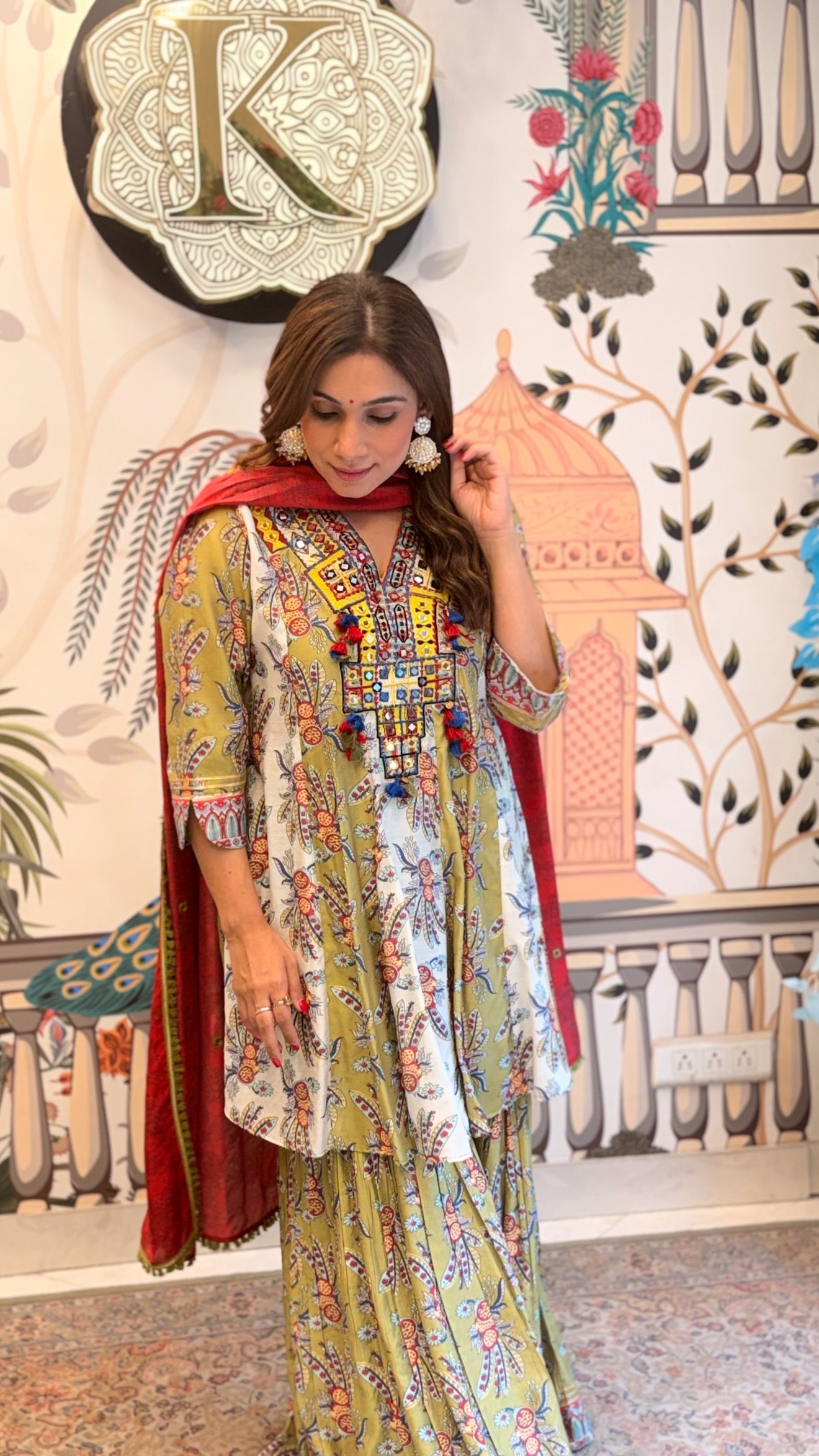 Olive Artisan Kurta Set