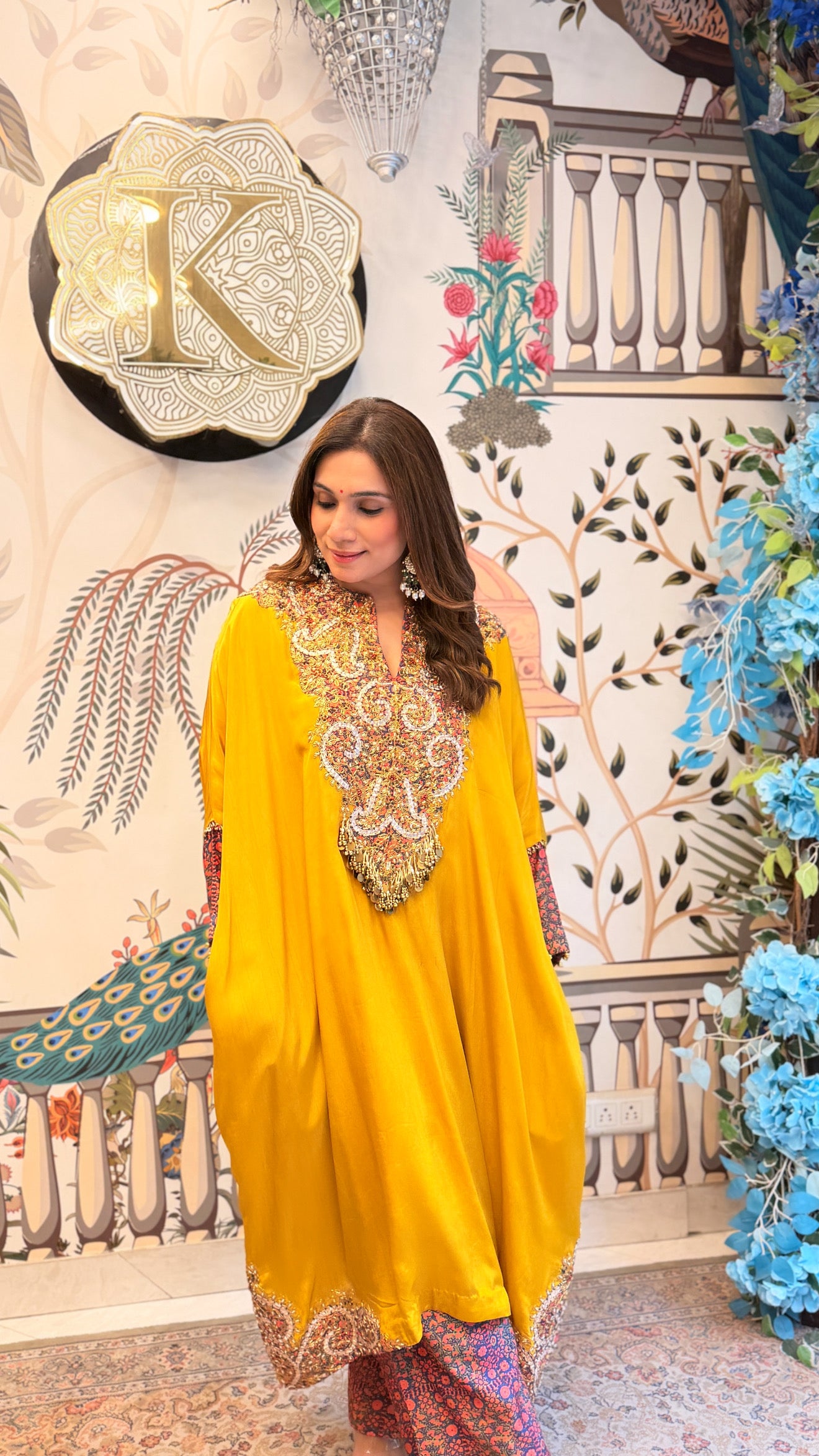 Zafran Embellished Kaftan Set