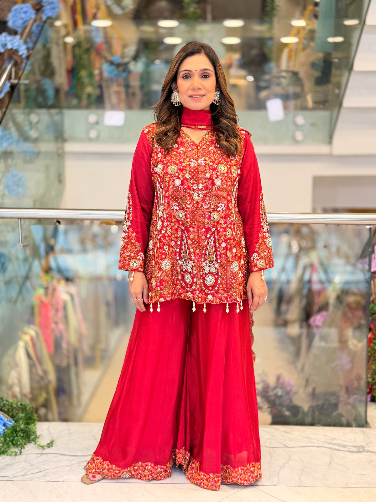 Meher Ruby Sharara Set