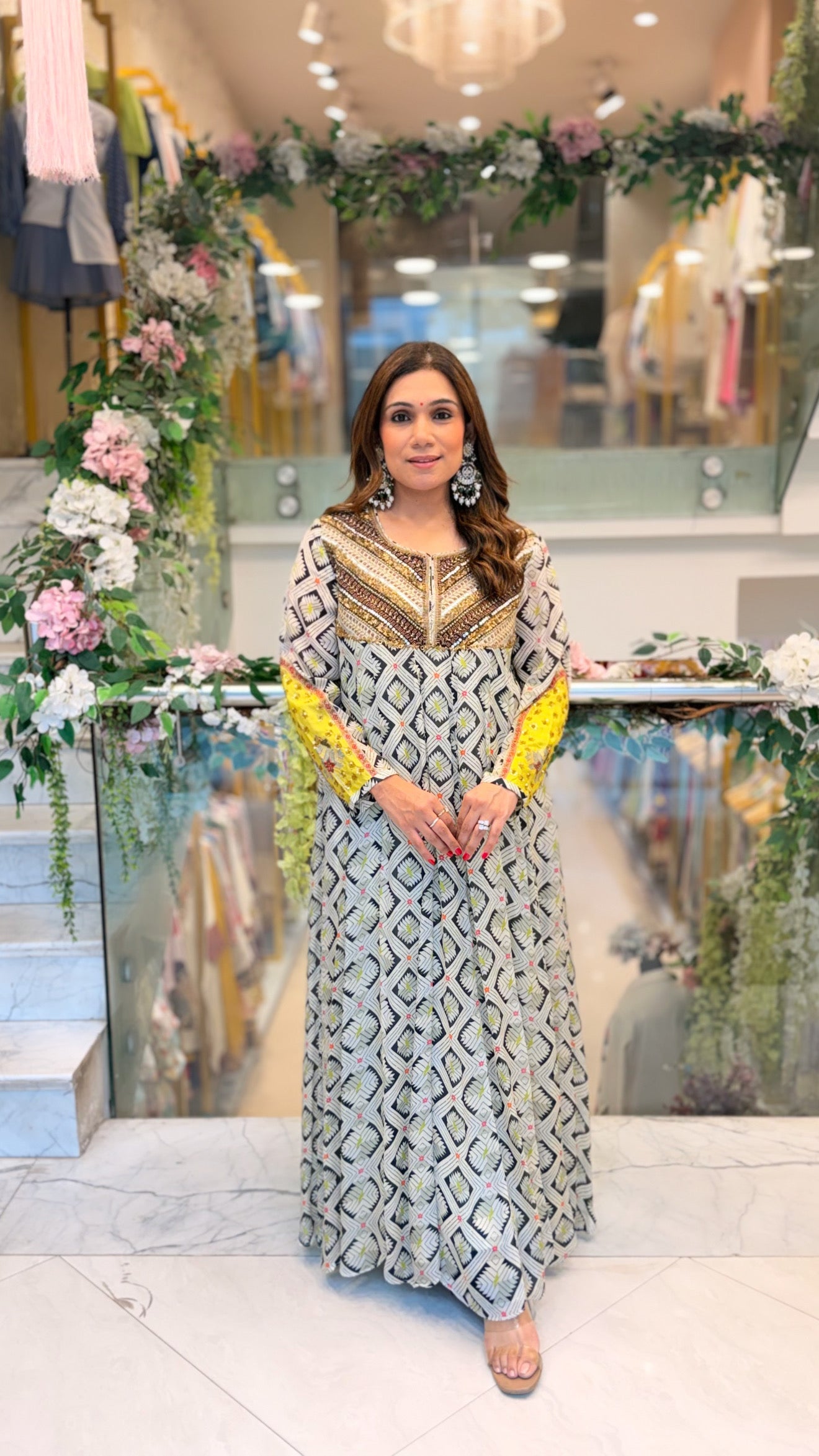 Noor Geometrical Anarkali Set