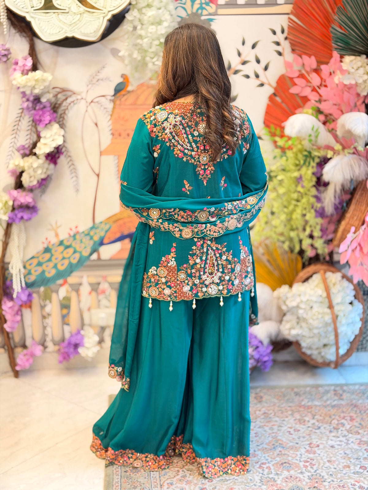Meher Emerald Sharara Set