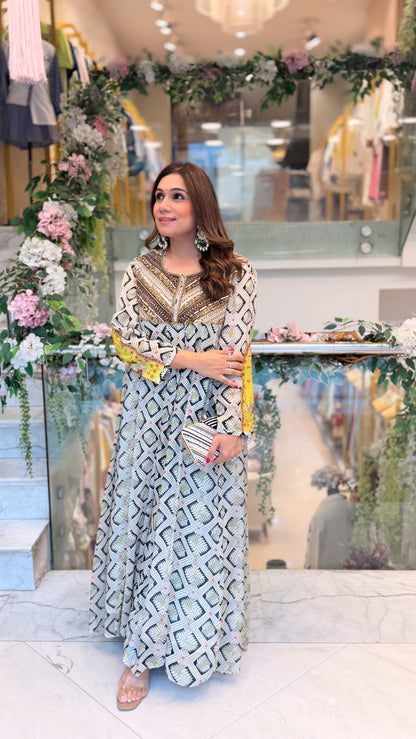 Noor Geometrical Anarkali Set