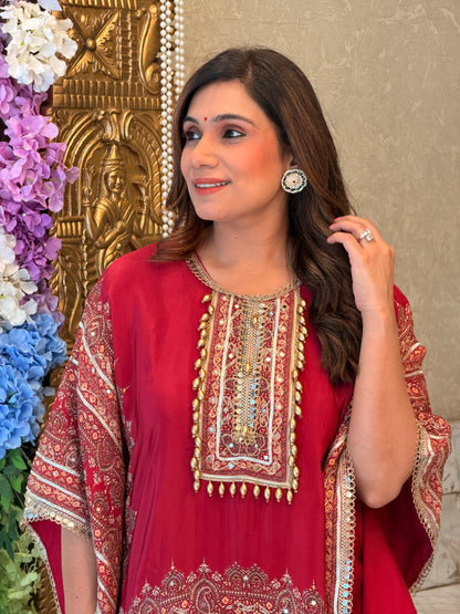 Surkh Gul Garara Set