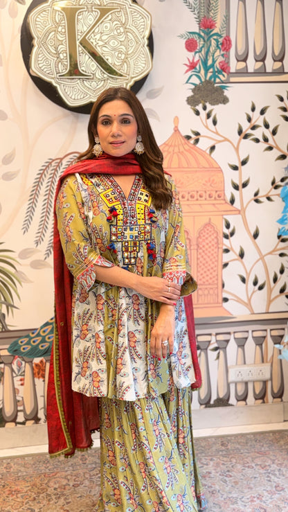 Olive Artisan Kurta Set