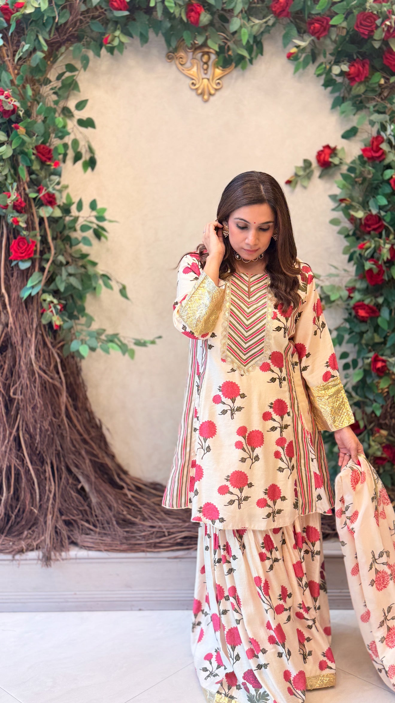 Gulnaar Floral Sharara Set