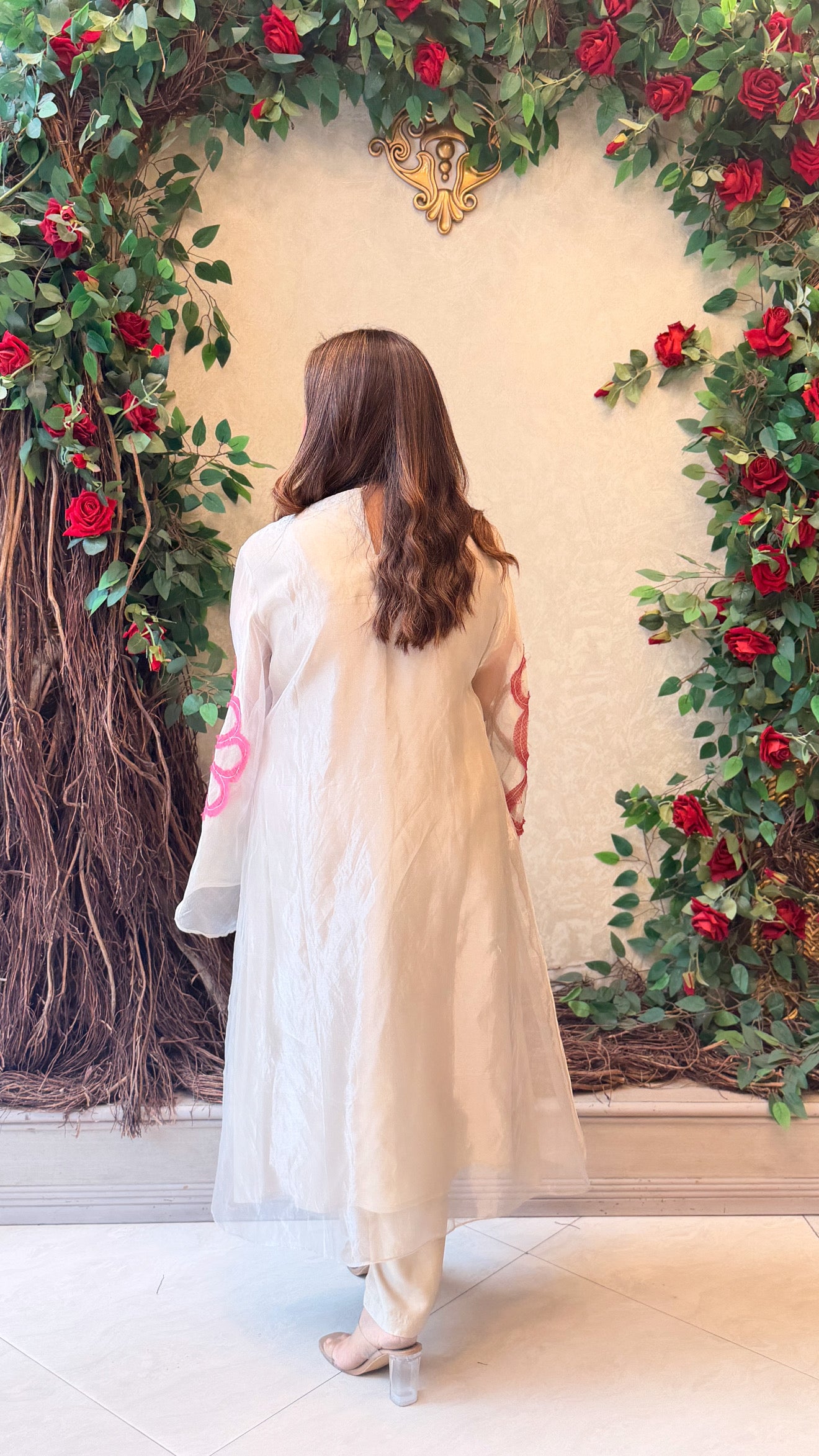 Ivory Petal Tissue kaftan set