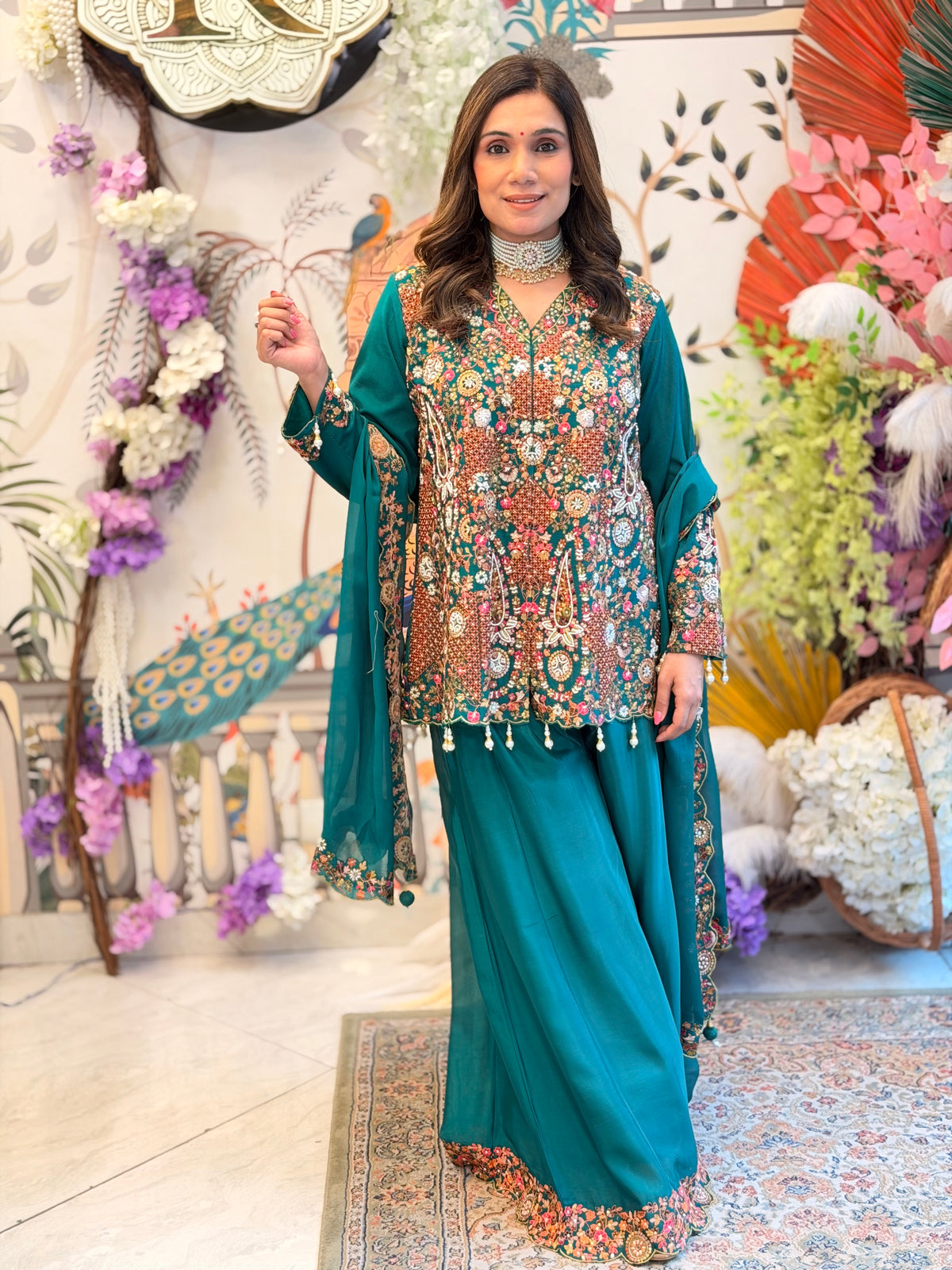 Meher Emerald Sharara Set
