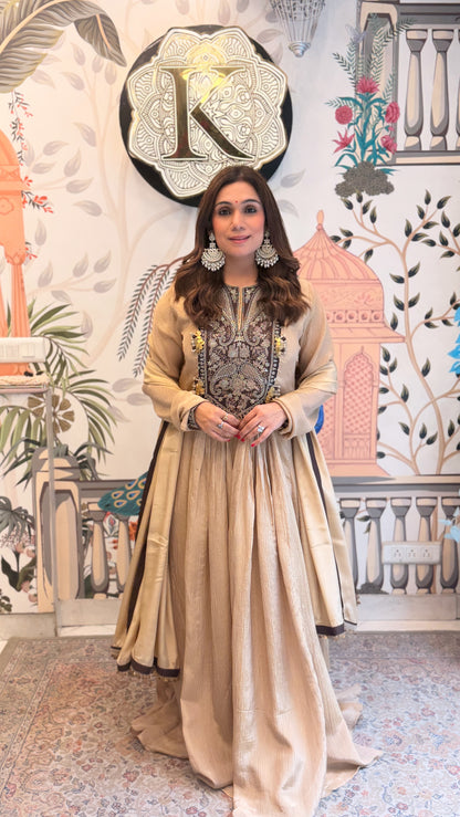 Gold Anarkali Set