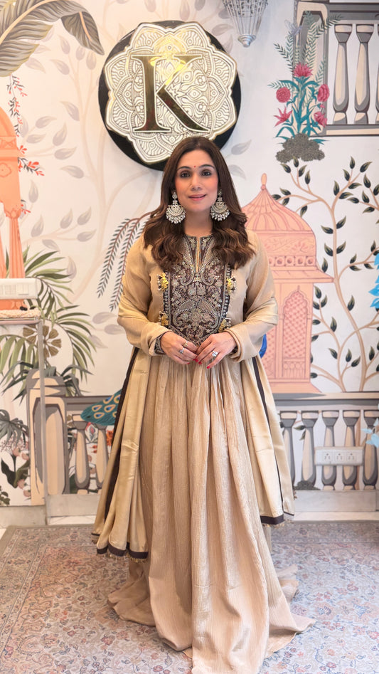 Gold Anarkali Set