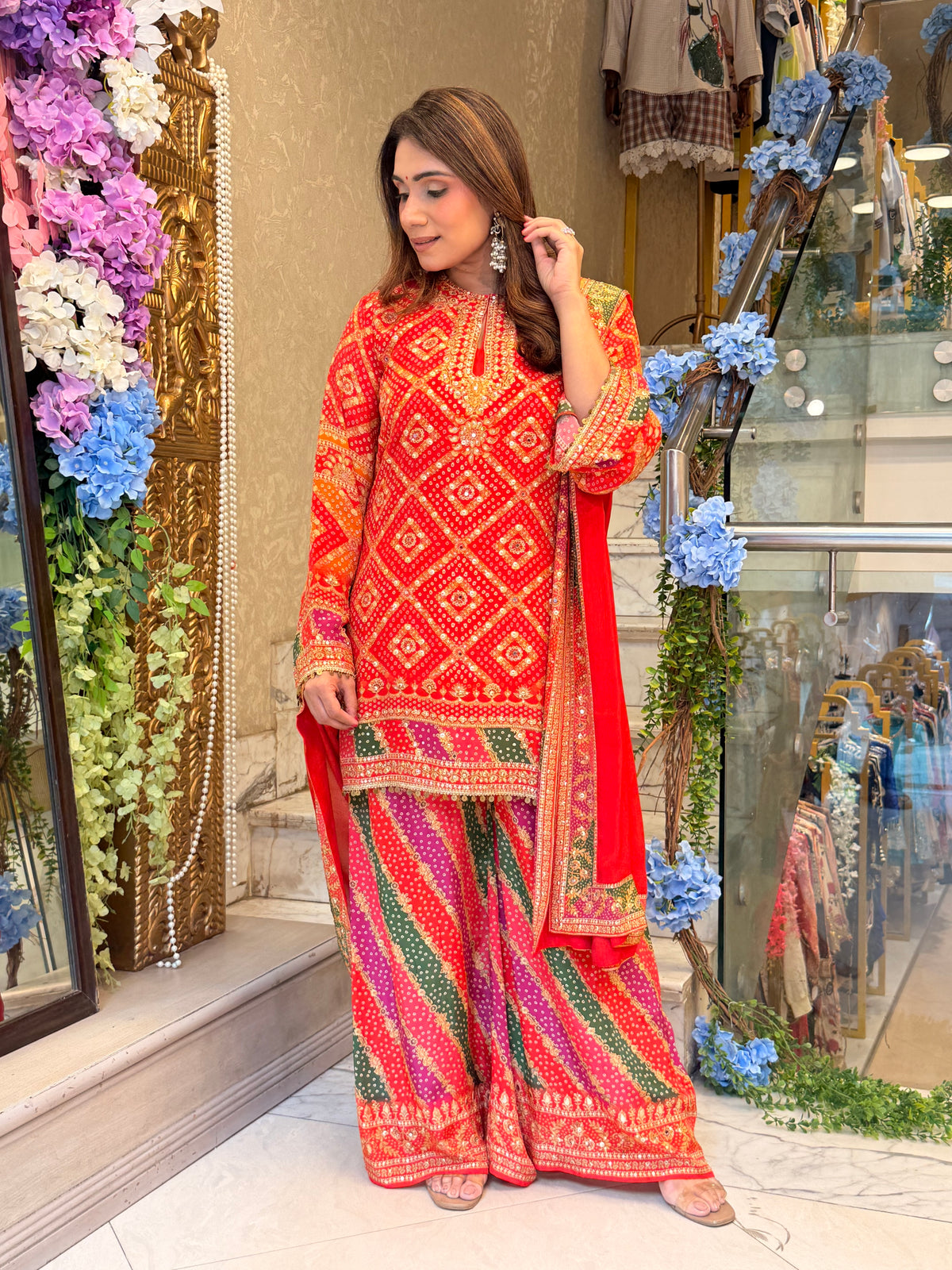 Rangrez Bandhani Set
