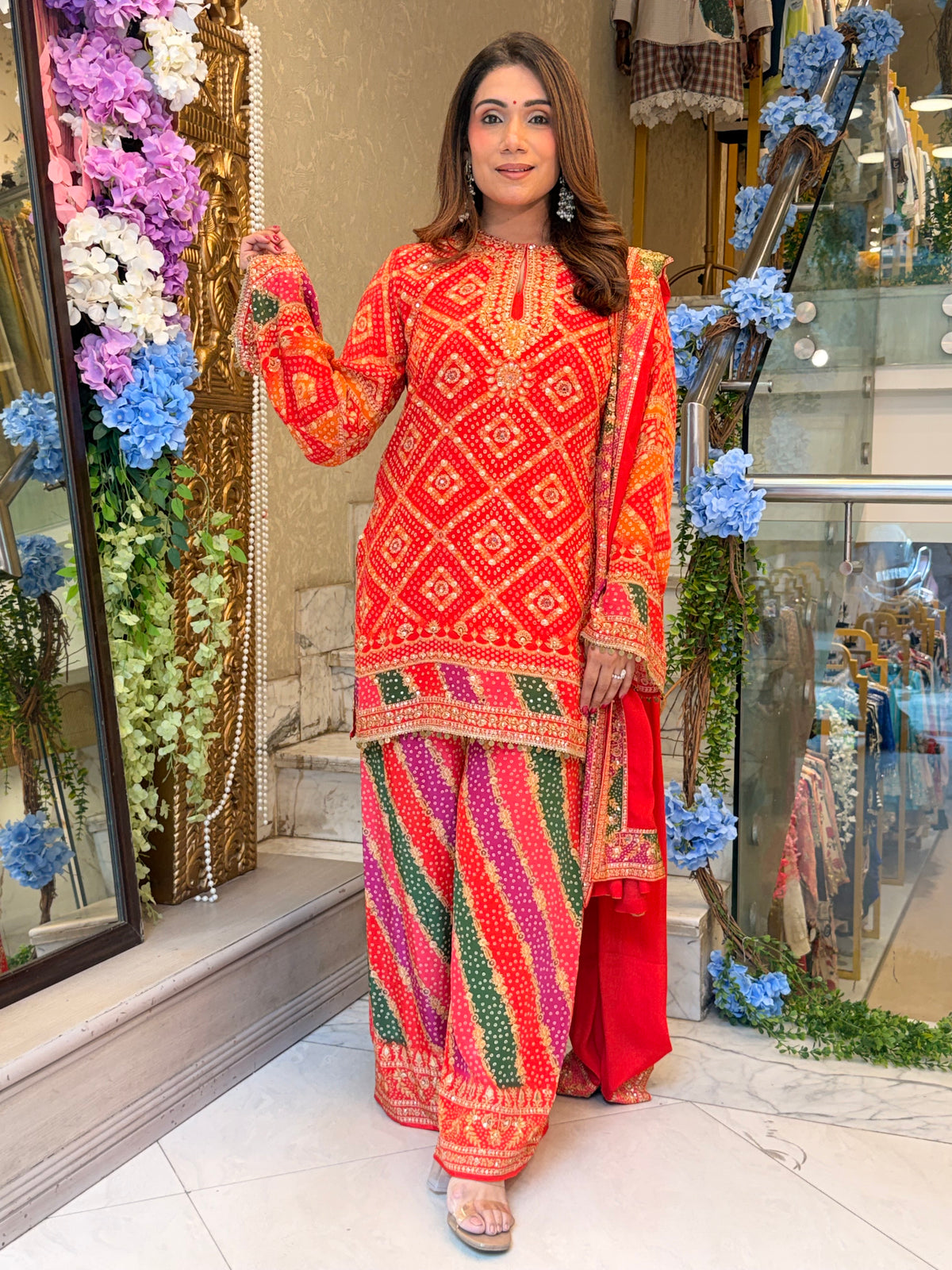 Rangrez Bandhani Set