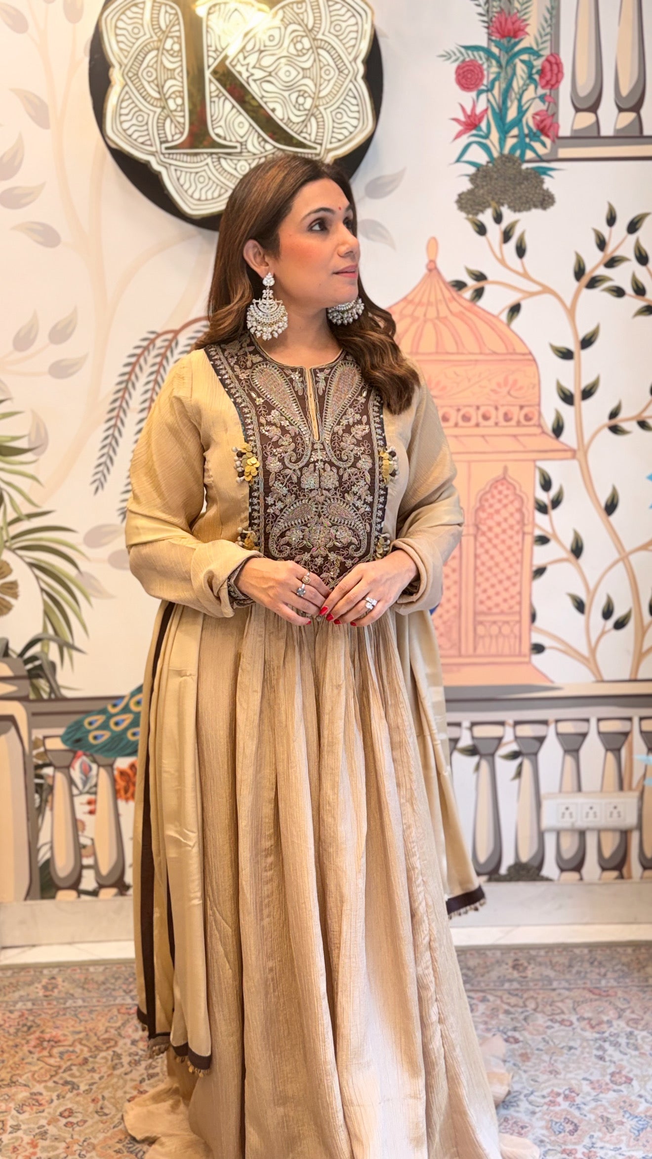 Gold Anarkali Set