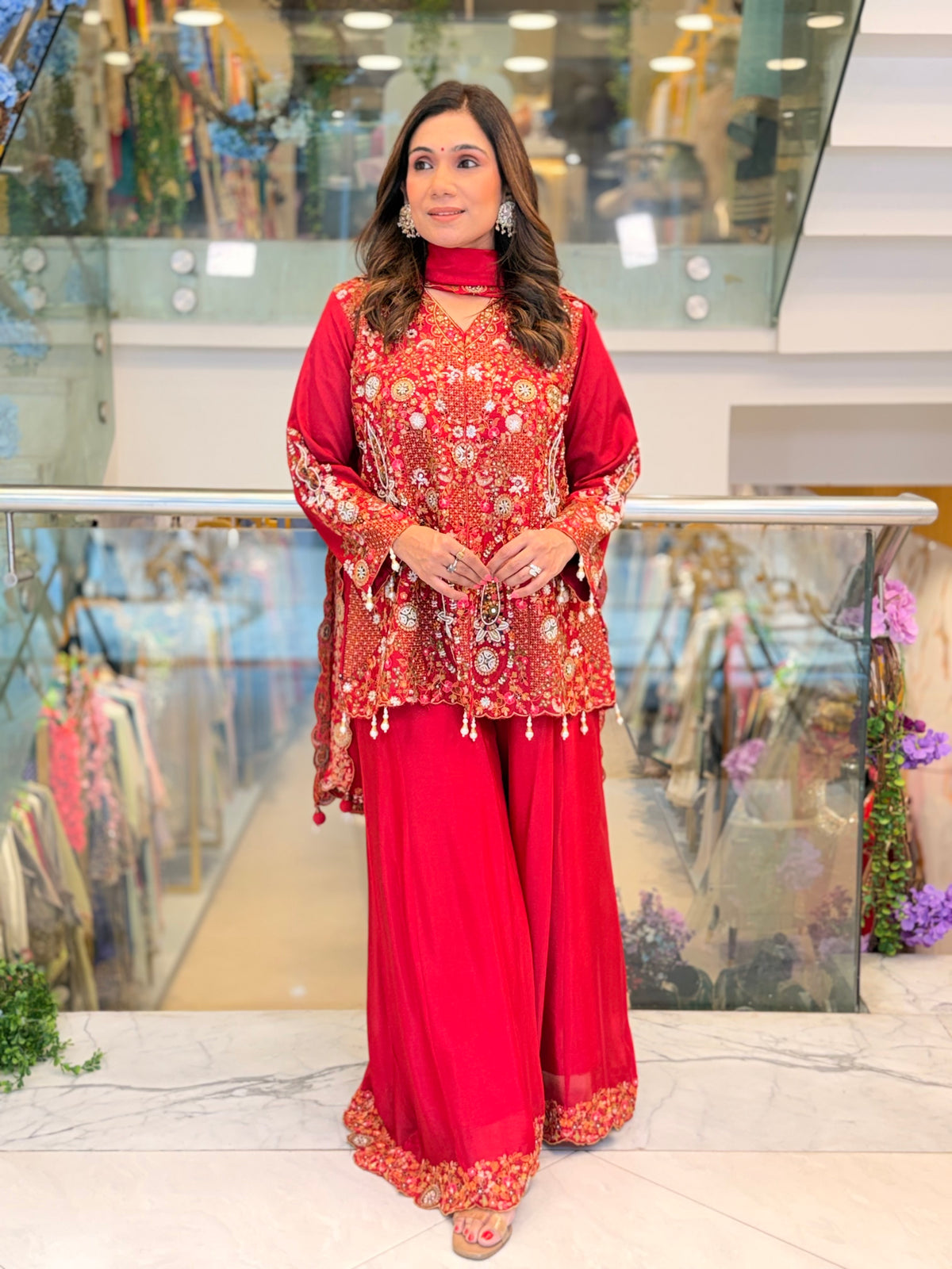Meher Ruby Sharara Set