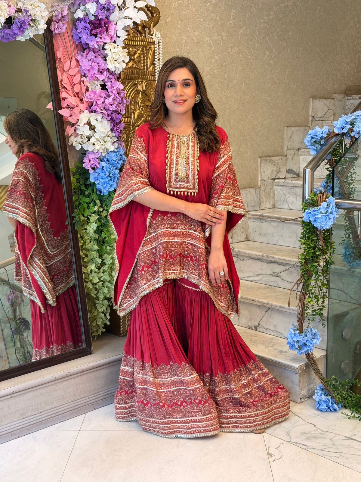 Surkh Gul Garara Set