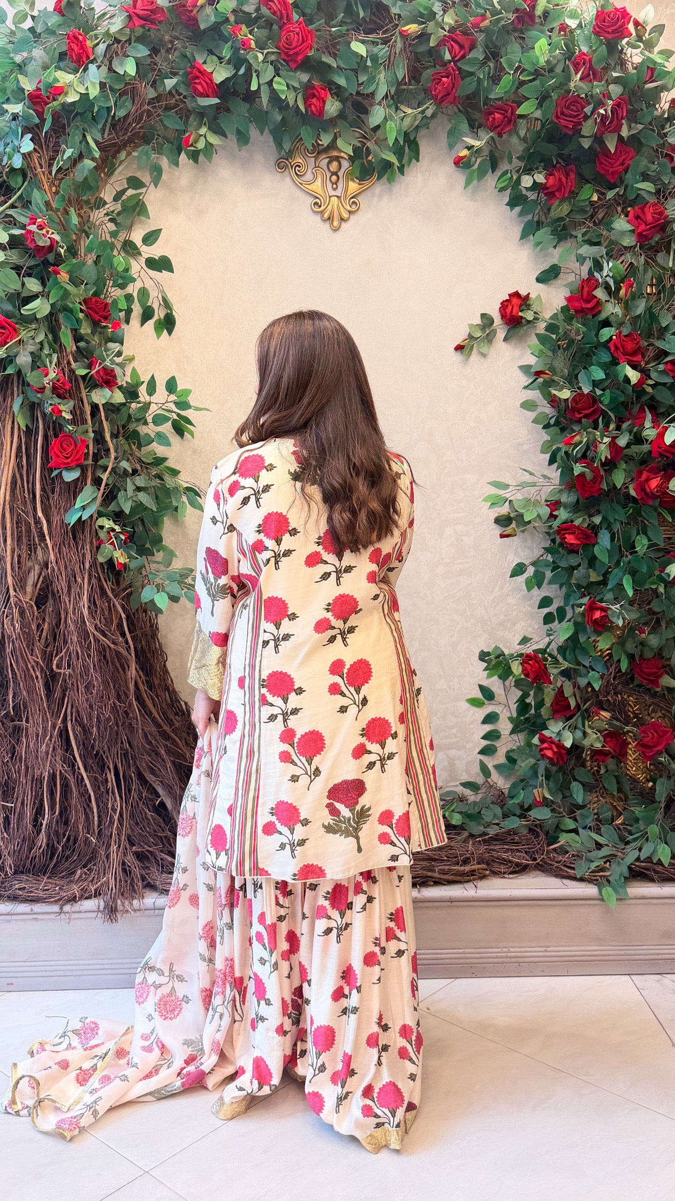 Gulnaar Floral Sharara Set