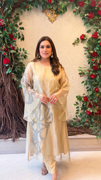 Gold Petal Tissue kaftan set