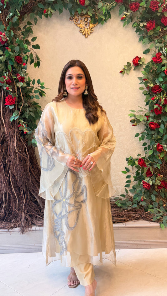 Gold Petal Tissue kaftan set
