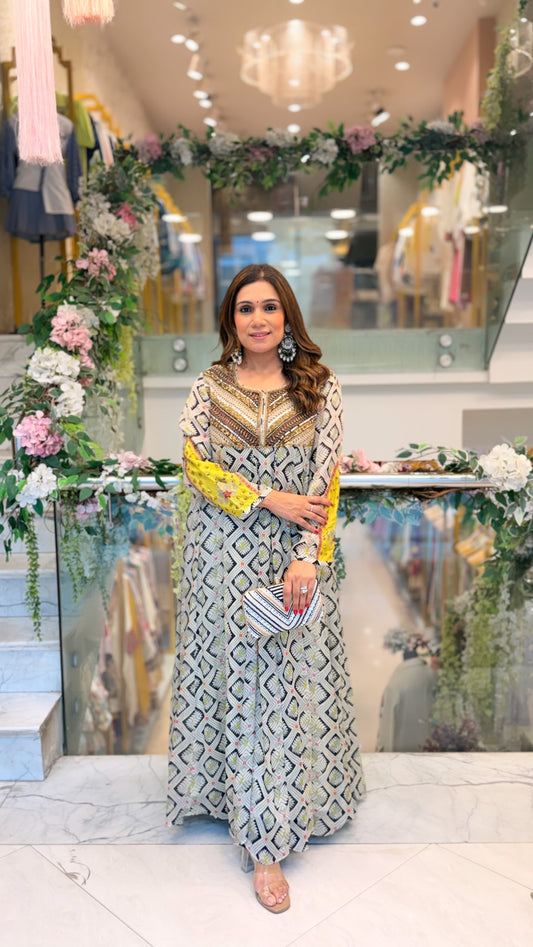 Noor Geometrical Anarkali Set