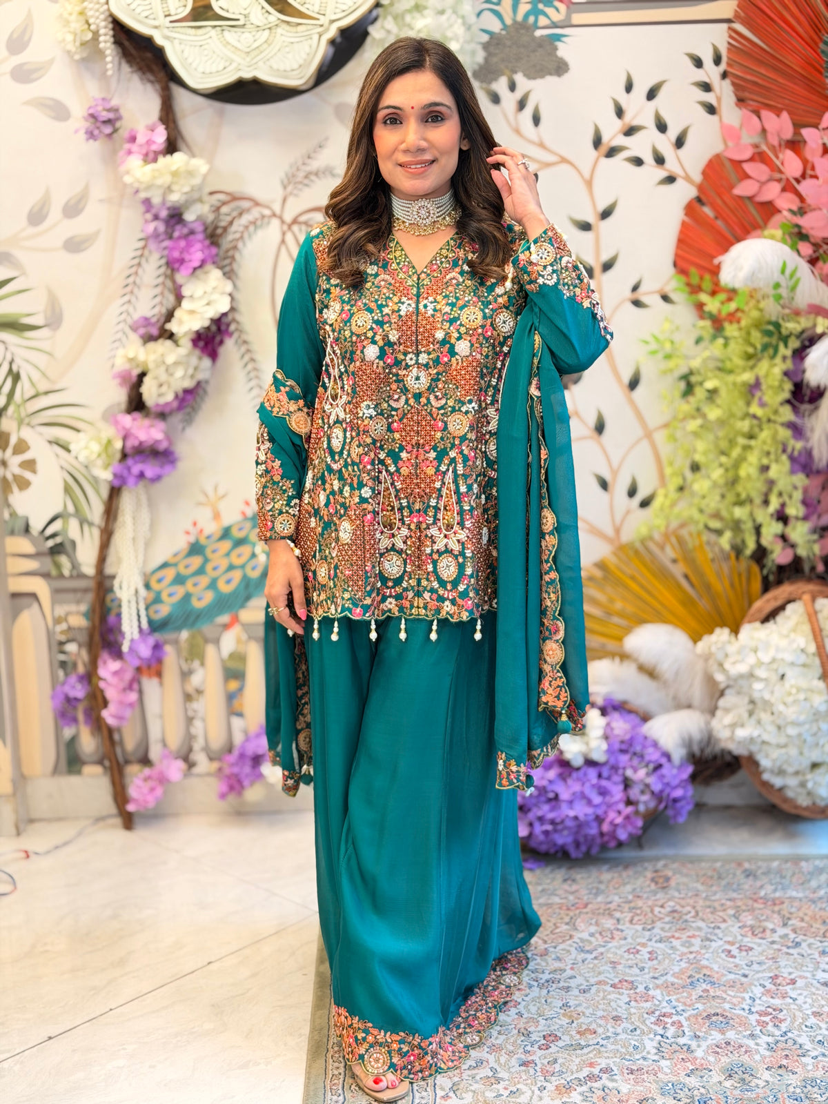 Meher Emerald Sharara Set