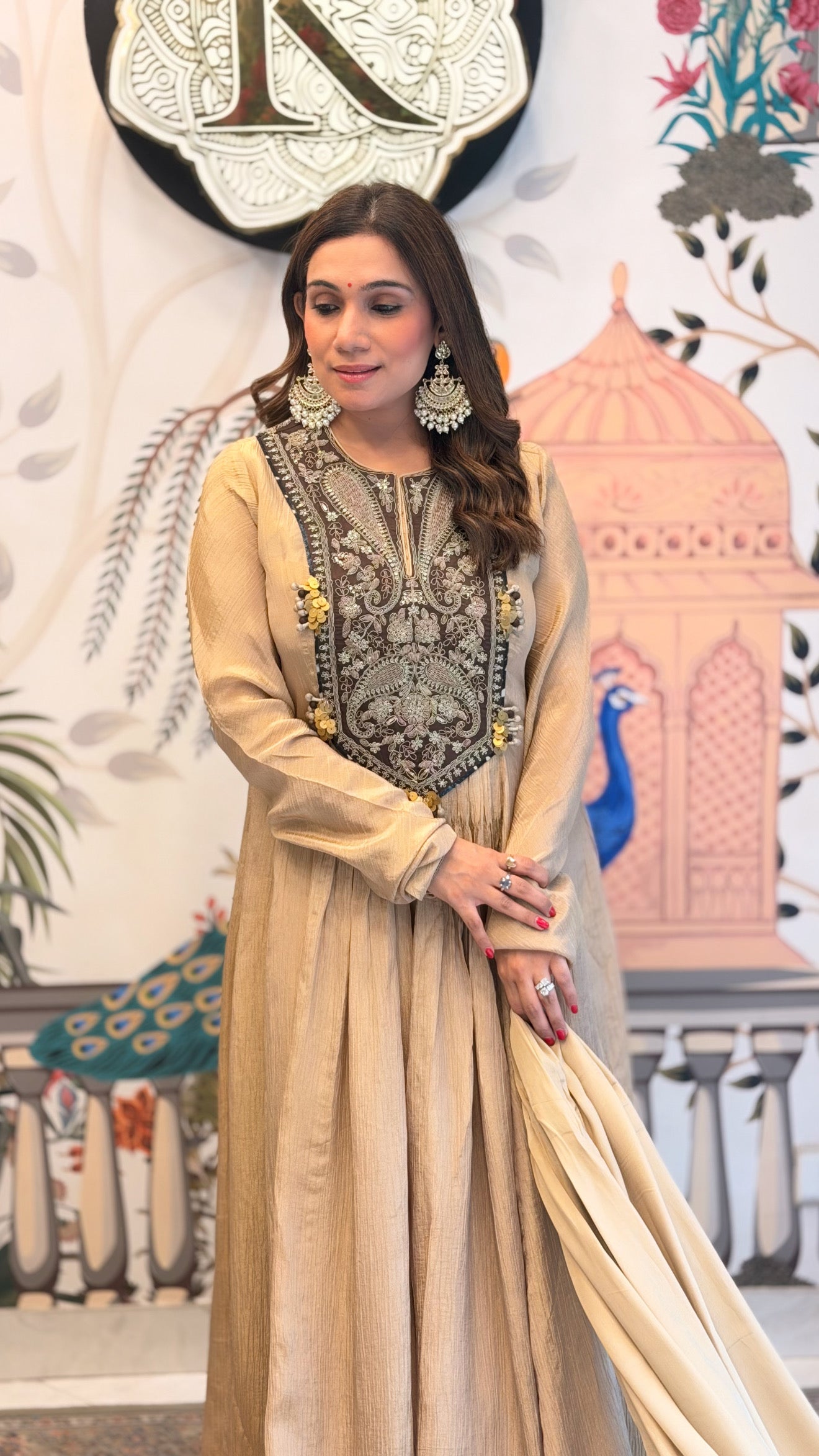 Gold Anarkali Set