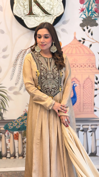 Gold Anarkali Set