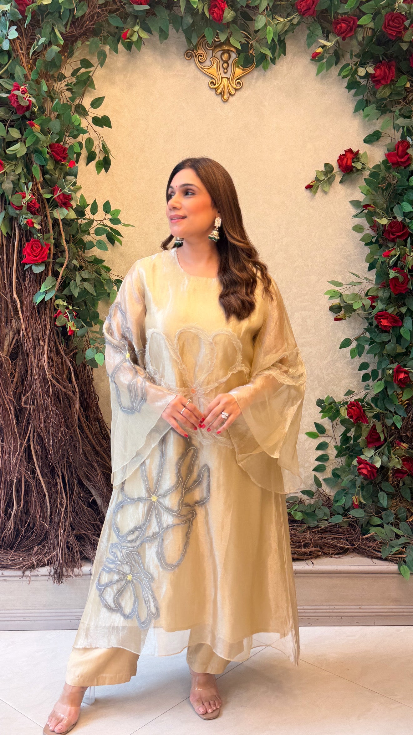 Gold Petal Tissue kaftan set