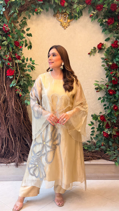 Gold Petal Tissue kaftan set