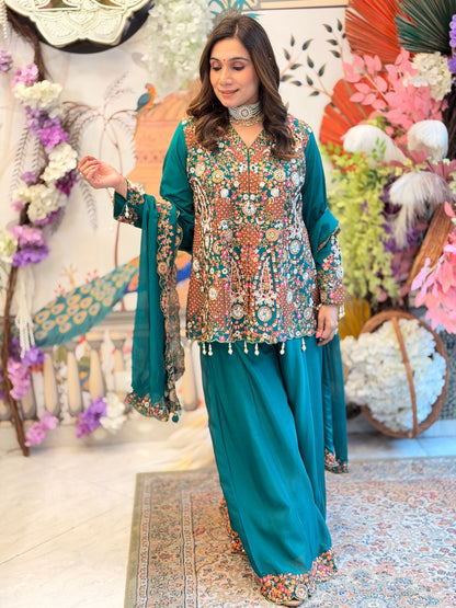 Meher Emerald Sharara Set