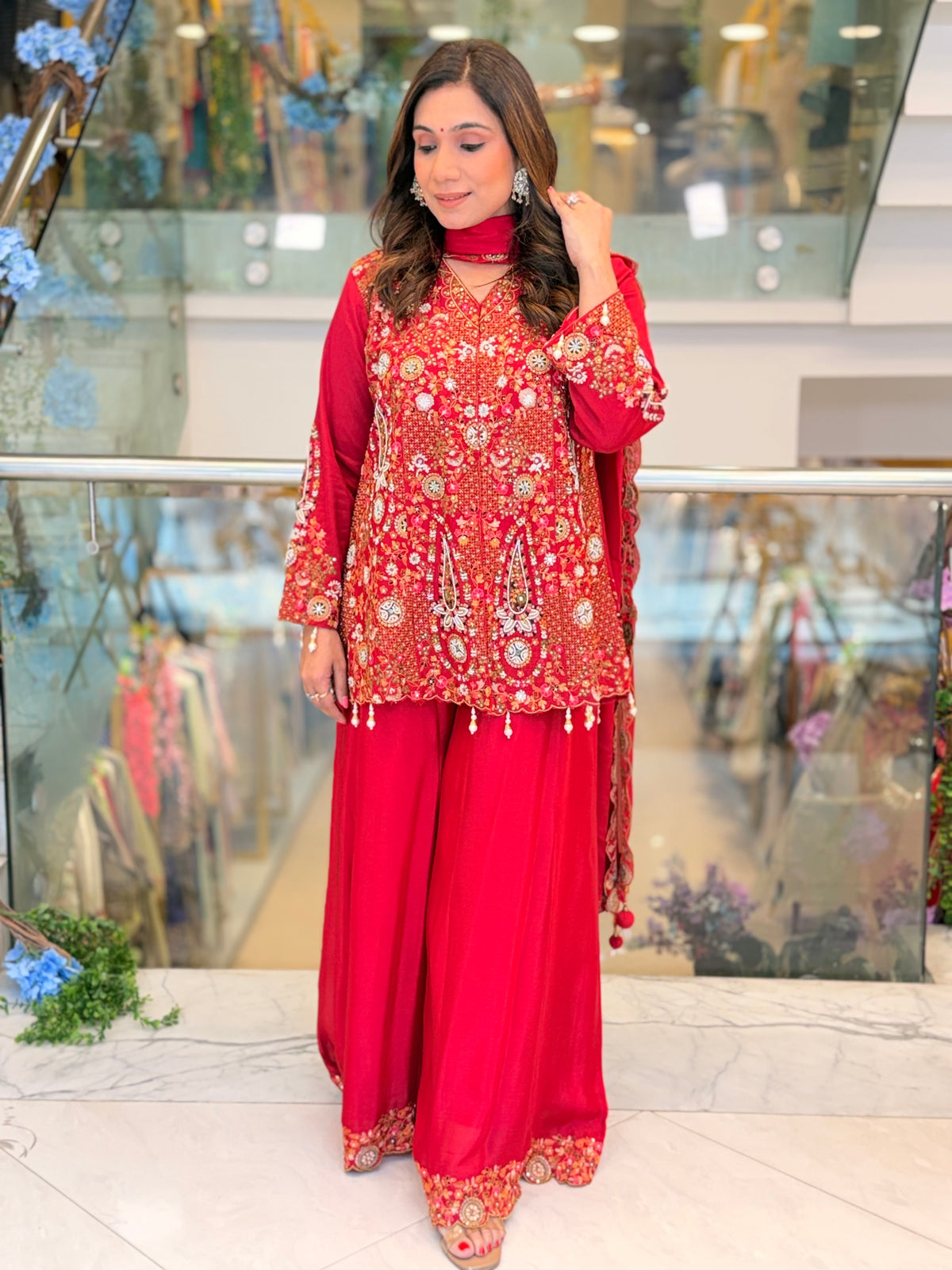 Meher Ruby Sharara Set