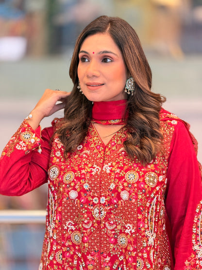 Meher Ruby Sharara Set